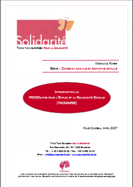 image couverture programme pour l'emploi et la solidarité sociale
